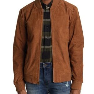 Suede Bomber Jacket Men’s Size Small by SLATE + STONE  P2P 21